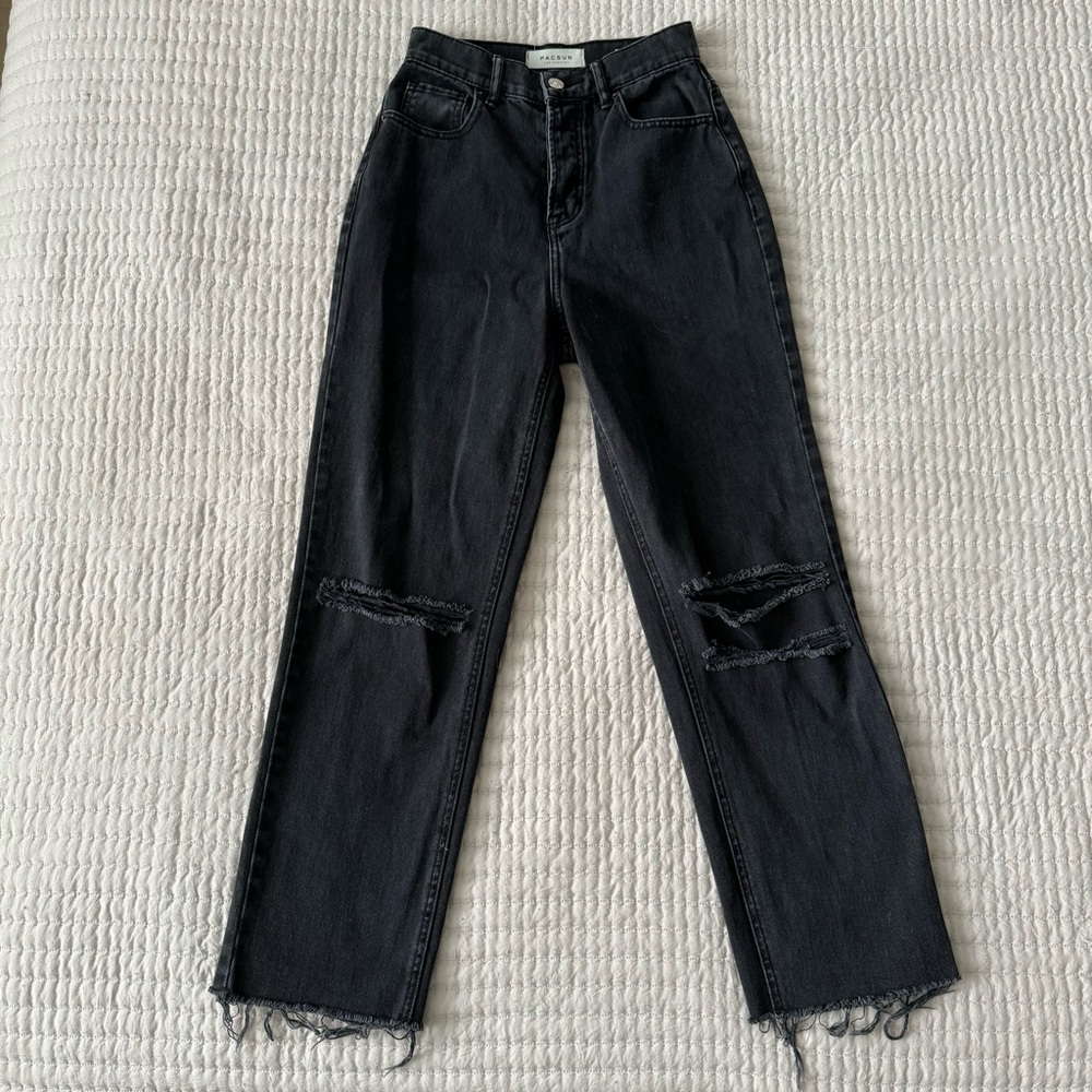Pacsun Straight Leg Cropped Black Jeans